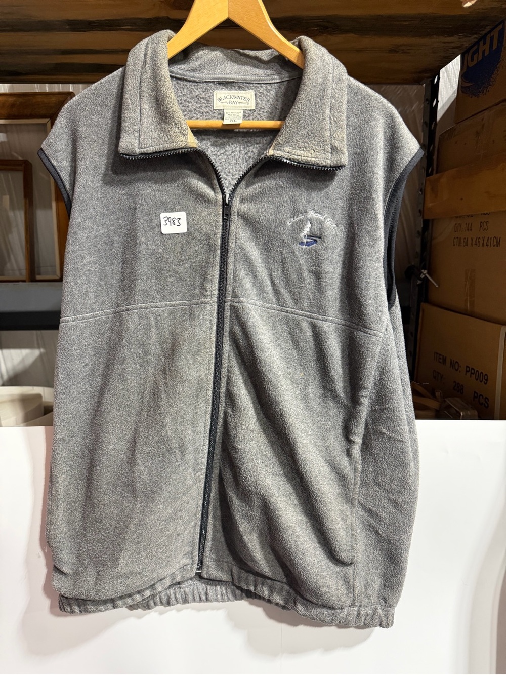 #3983-Men's Gray Fleece Jacket - XL